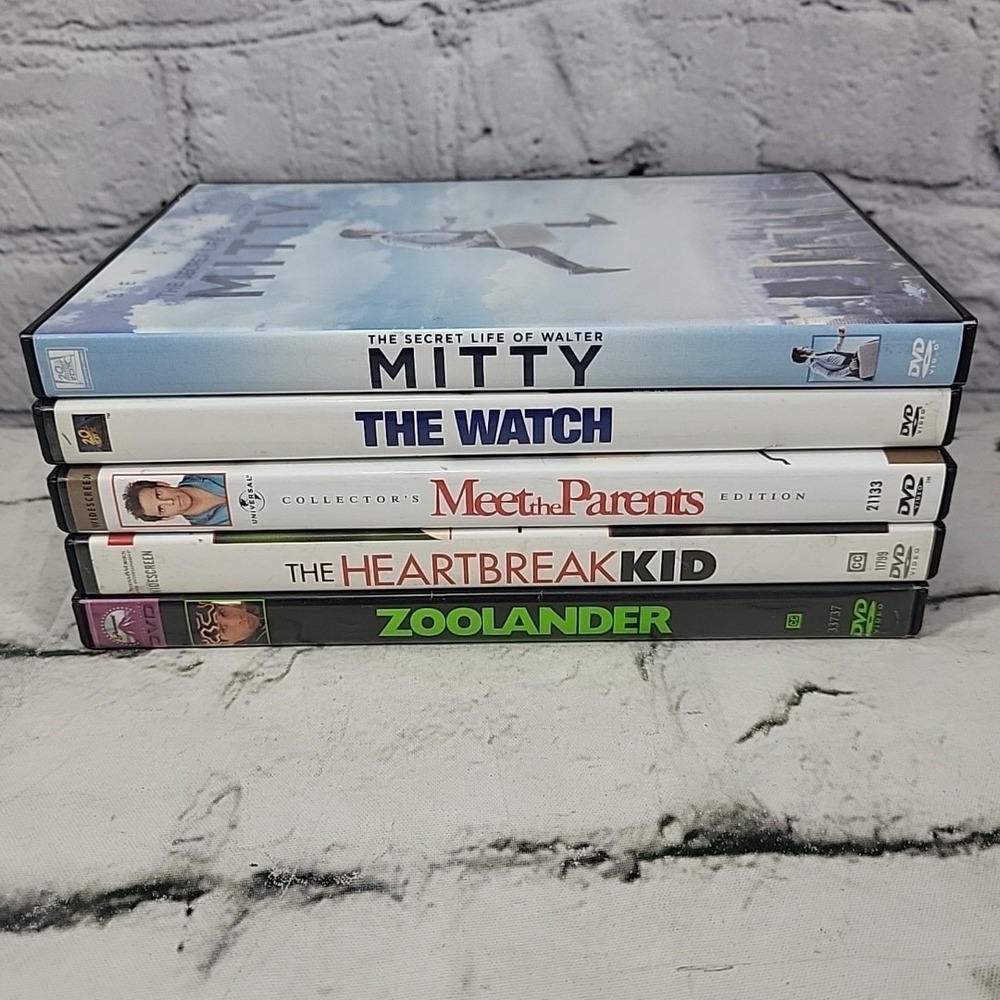 Ben Stiller Movies DVD Lot Of 5 Zoolander Walter Mitty The Watch‎ Heartbreak Kid